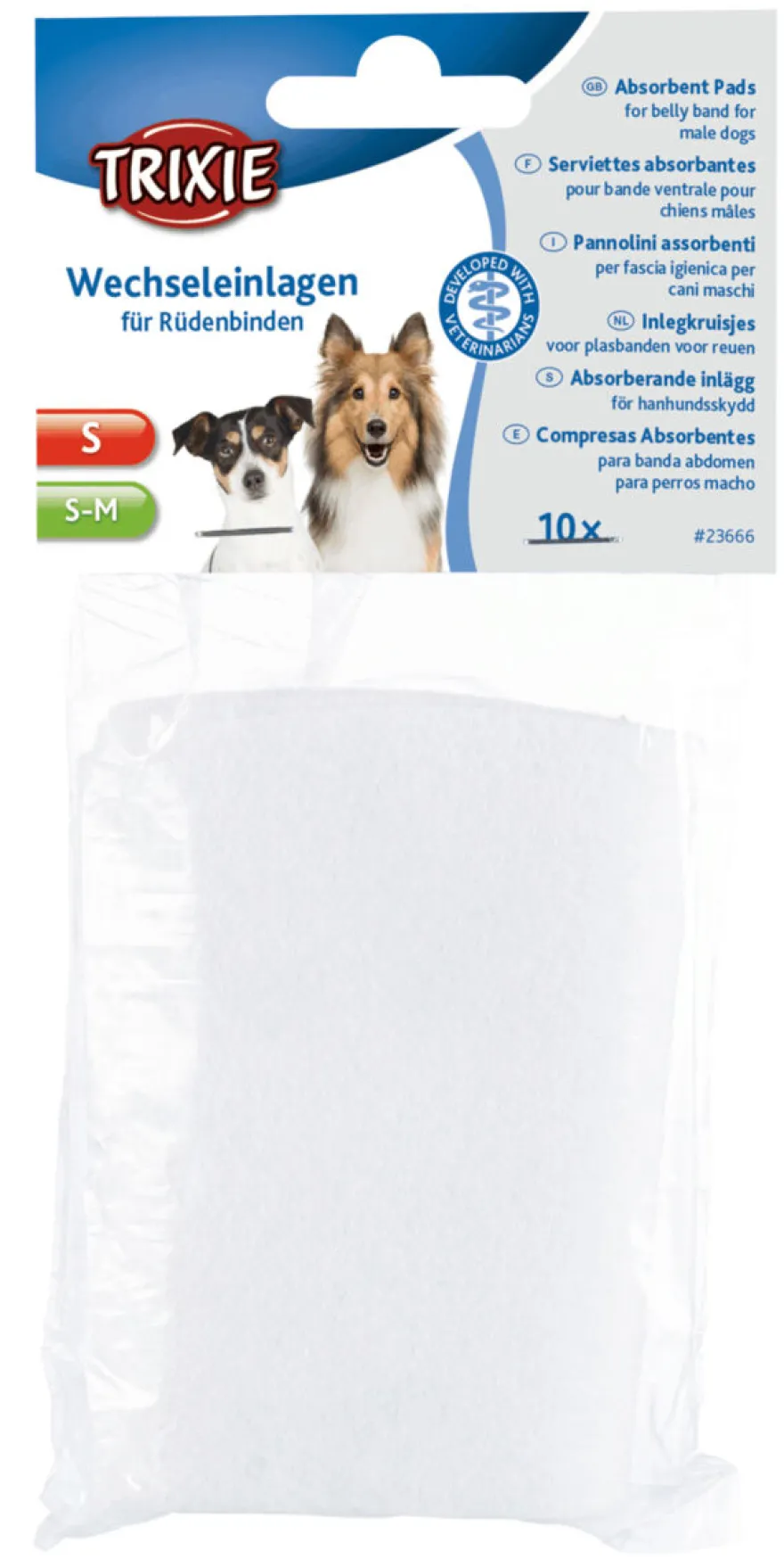 Absorberende innlegg for hannhundbeskyttere