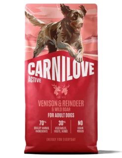 Active Dog Hjort, reinsdyr og villsvin for aktive voksne hunder 12 kg