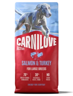 Active Dog Laks & Kalkun for voksne hunder av store raser 12 kg