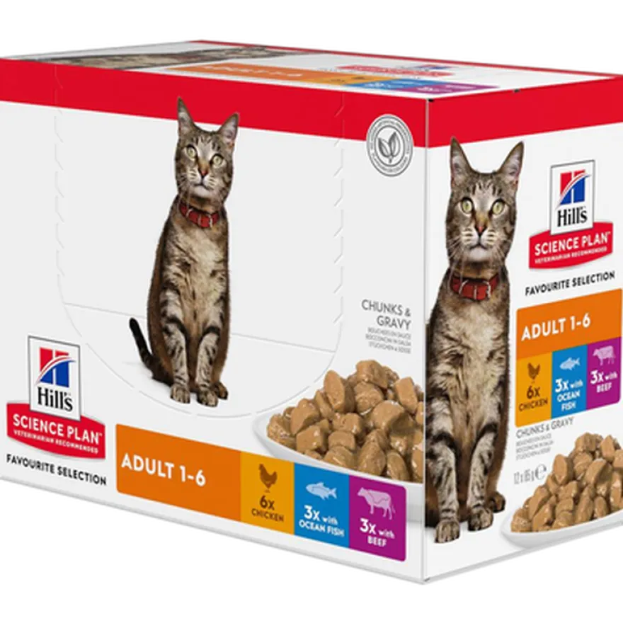 Adult Chicken Ocean Fish Beef Pouch - Wet Cat Food 48 x 85 g