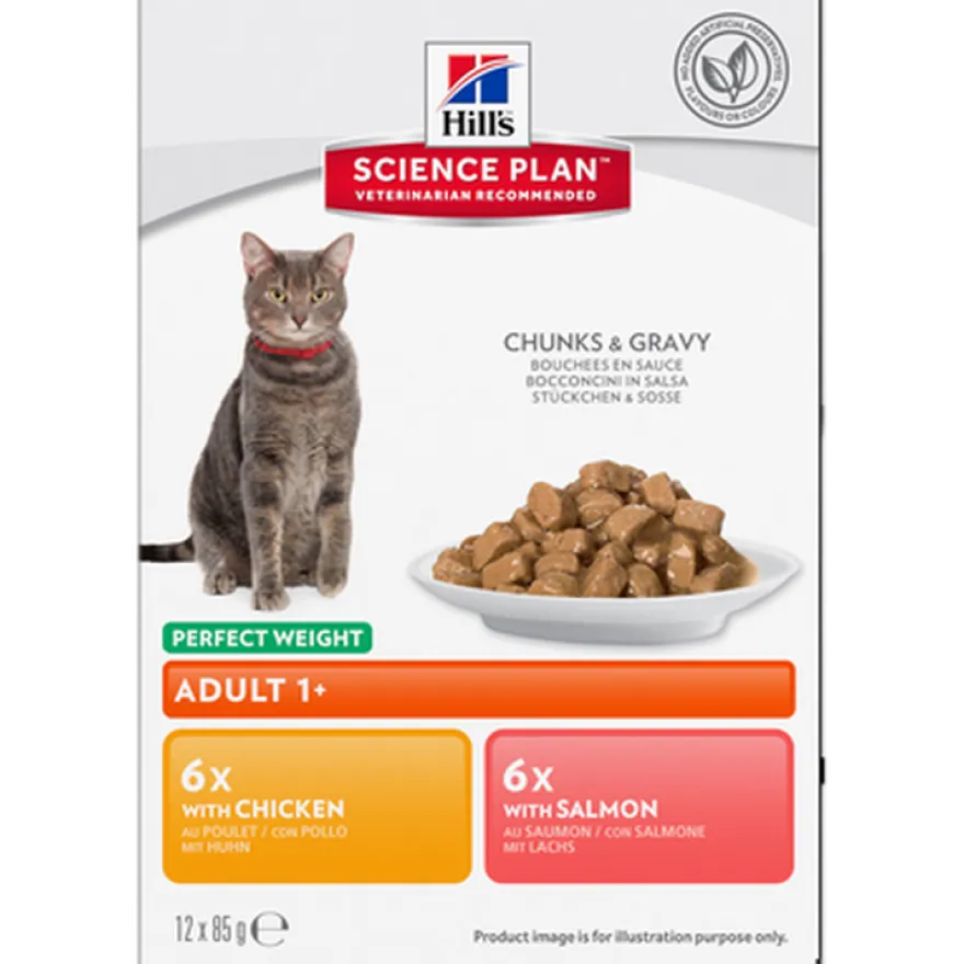 Adult Perfect Weight Chicken Salmon Pouch - Wet Cat Food 12 x 85 g - Pouch