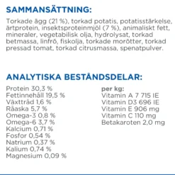 Allergivennlig fôr til voksne katter med egg- og insektprotein 1,5 kg