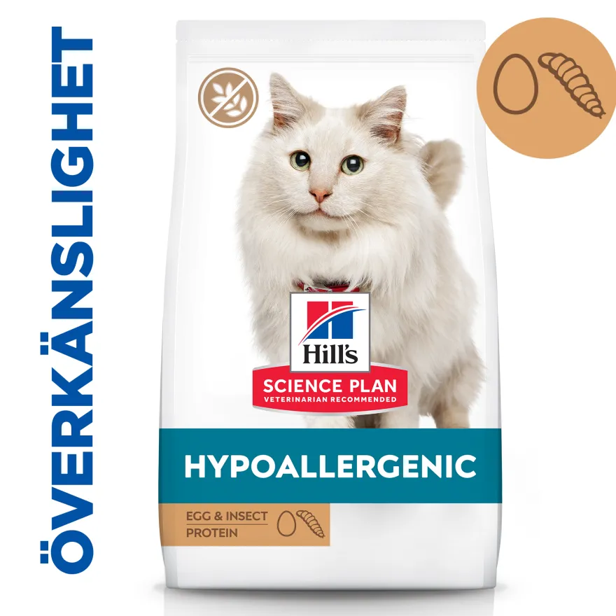 Allergivennlig fôr til voksne katter med egg- og insektprotein 1,5 kg