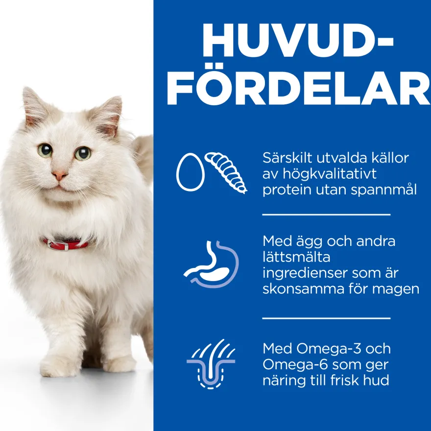 Allergivennlig kattemat for voksne med egg- og insektprotein 7 kg
