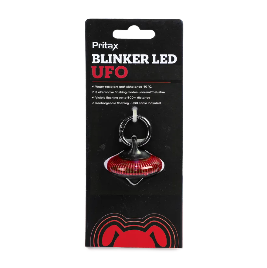 Blinkende LED UFO, 5x6,5cm, rød