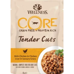 Cat Adult Tender Cuts kylling og kyllinglever i velsmakende saus våt 8 x 85 g