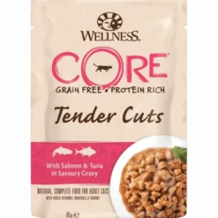 Cat Adult Tender Cuts Laks og tunfisk i velsmakende saus Våt 8 x 85 g