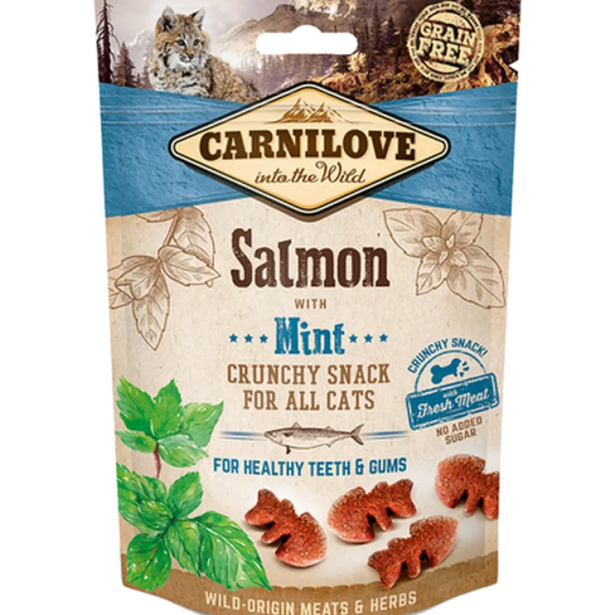 Cat Crunchy Snack Laks og mynte 50 g