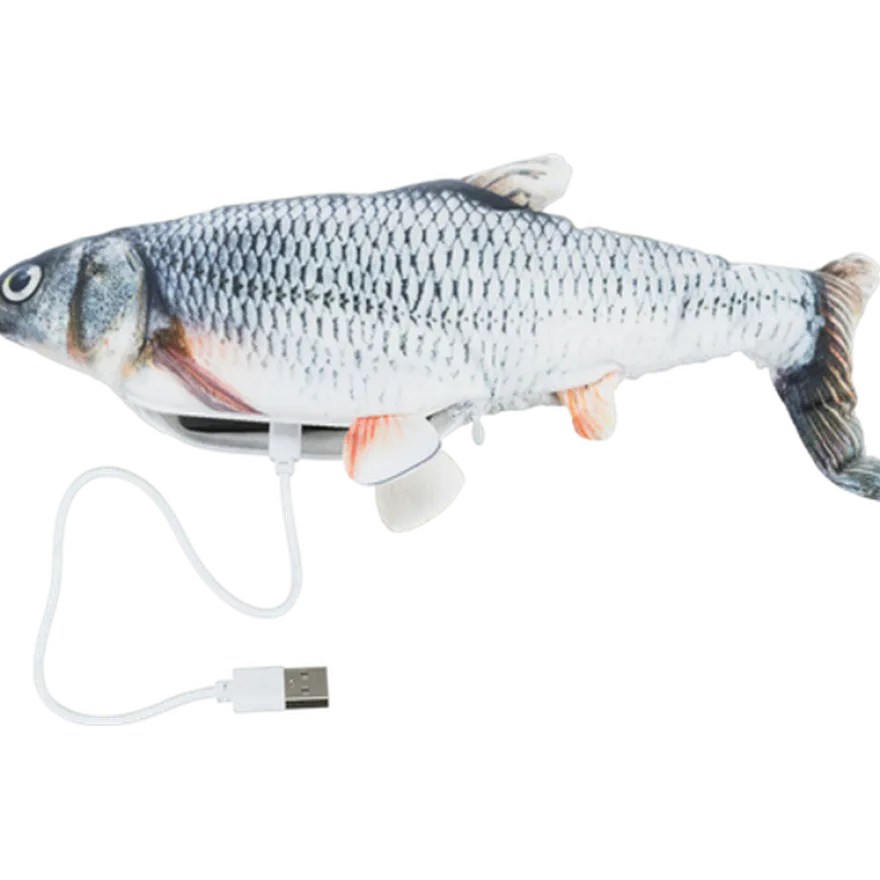 Catnip Wriggle Fish grå 30 cm
