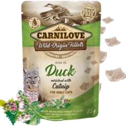 Cat Pouch Duck beriket med kattemynte 85 g x 24 stk.