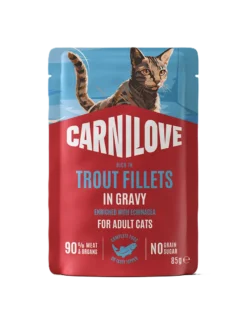 Cat Pouch med saus rik på ørret, tilsatt Echinacea, 85 g