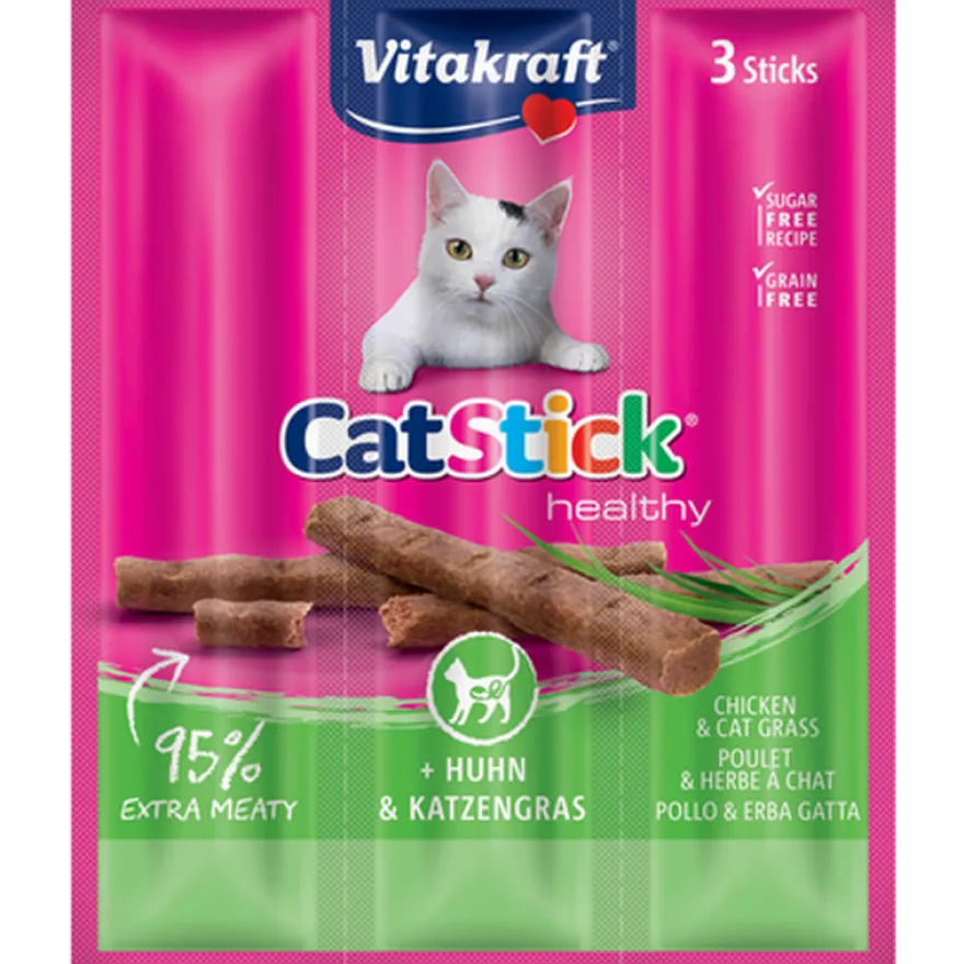 CatSticks Mini Chicken & Catnip 3x6g, 20 stk.