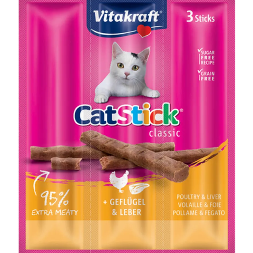 CatSticks Mini Chicken/Liver 3x6g, 20 stk.