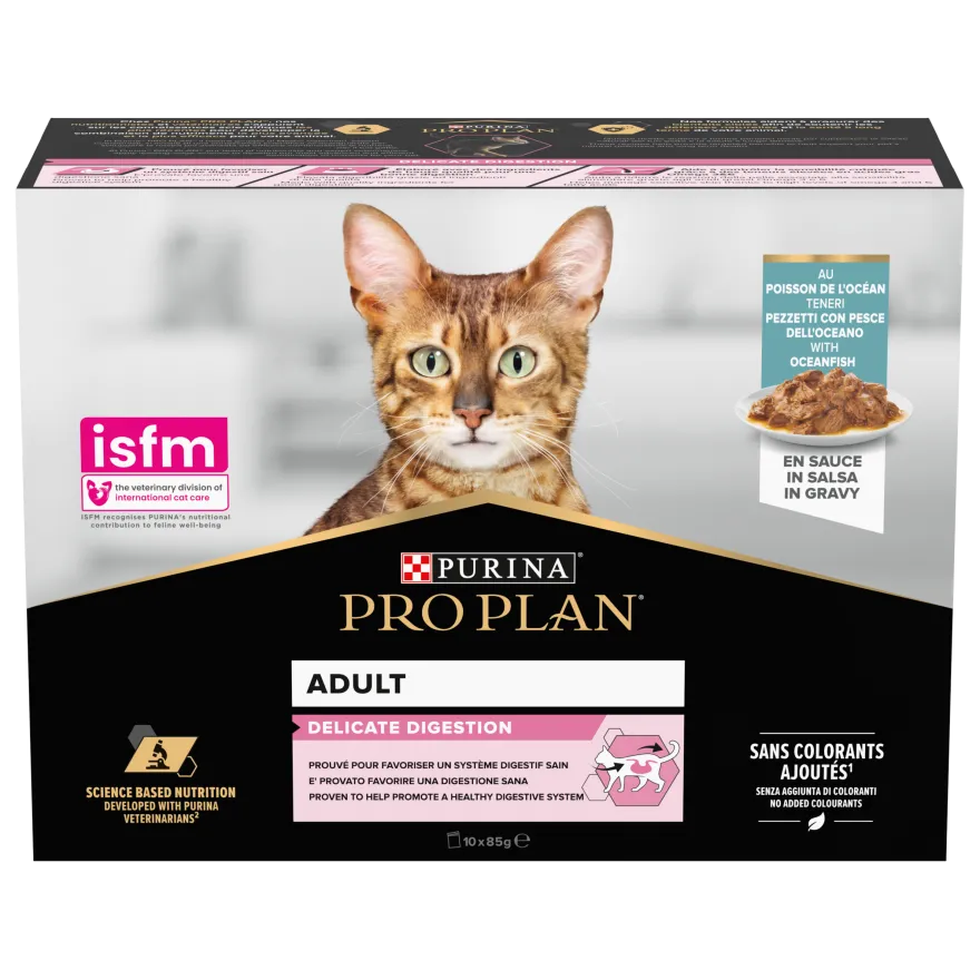 Cat Wet Delicate Digestion med havfisk i saus 85 g x 10 stk.