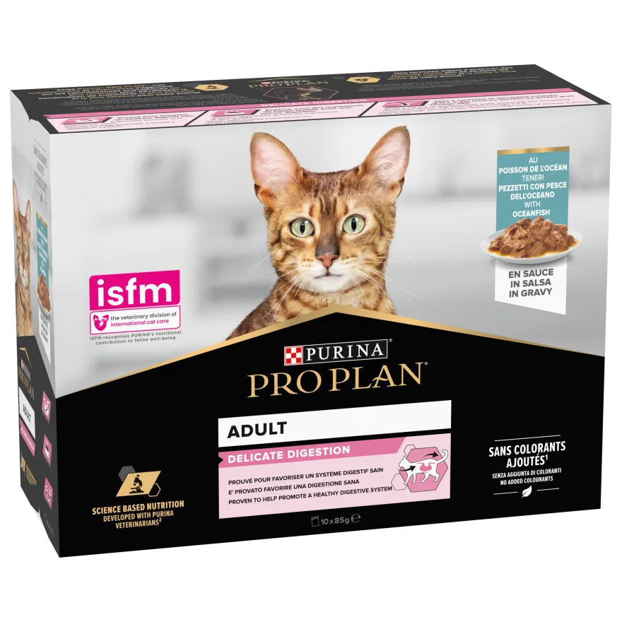 Cat Wet Delicate Digestion med havfisk i saus 85 g x 10 stk.