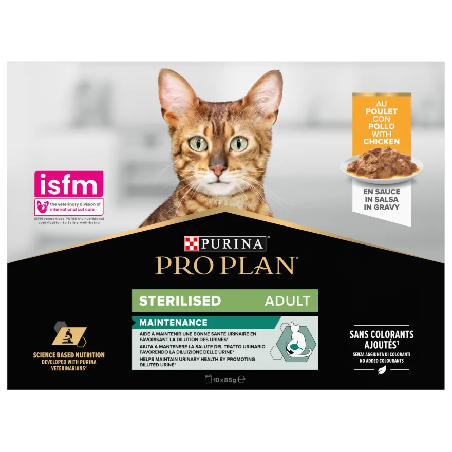 Cat Wet Sterilised med kylling i saus Maintenance 85 g x 10 stk.