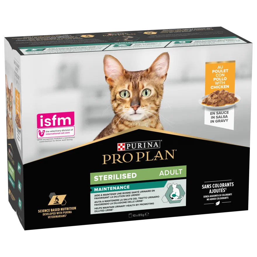 Cat Wet Sterilised med kylling i saus Maintenance 85 g x 10 stk.