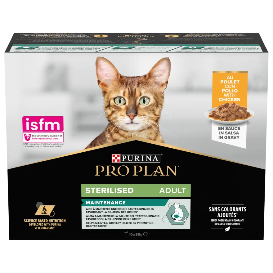 Cat Wet Sterilised med kylling i saus Maintenance 85 g x 10 stk.