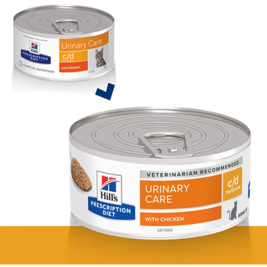 c/d Multicare Minced Chicken Canned - Wet Cat Food 156 g x 24