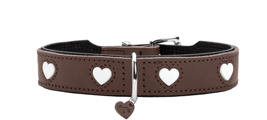 Collar Love Cowleather brown/black 32/XS - Halsmål 24-28 cm