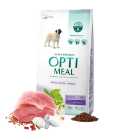 Complete dry pet food for adult dogs of small breeds - duck 1,5 kg