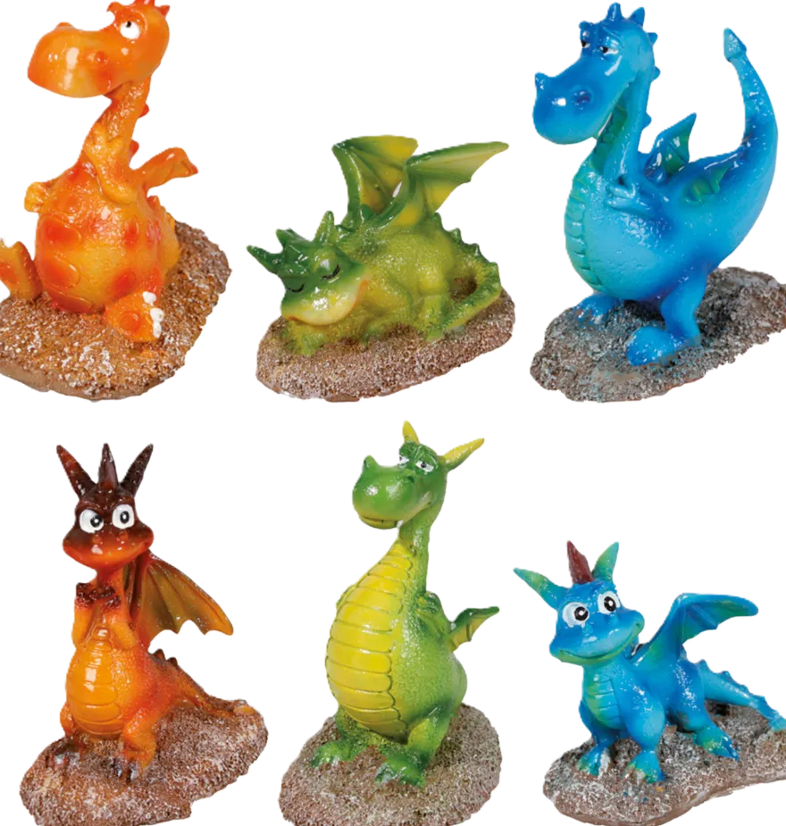 Dekorasjon «Dragon» 4,4 x 7,7 x 7,9 cm, ulike figurer