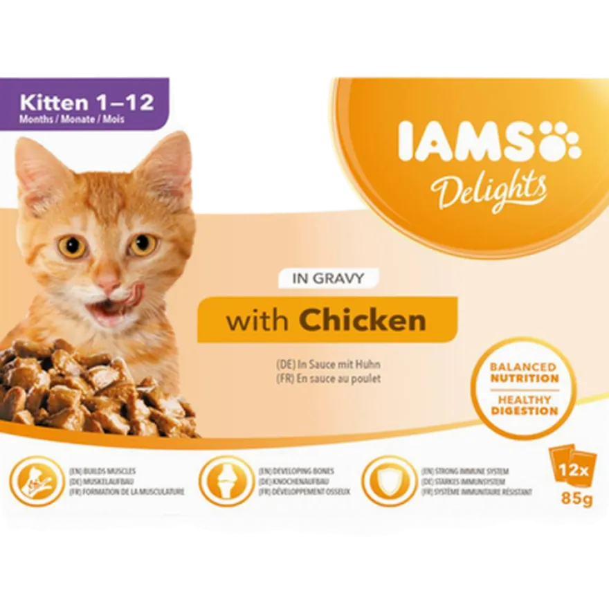 Delights Multipack Kitten Gravy White 85 g x 12 st - Portionspåsar