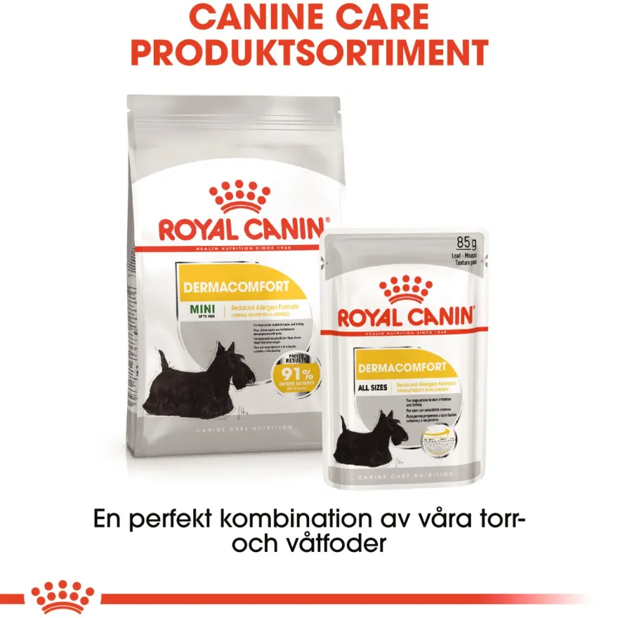 Dermacomfort Mini tørrfôr for hunder 8 kg