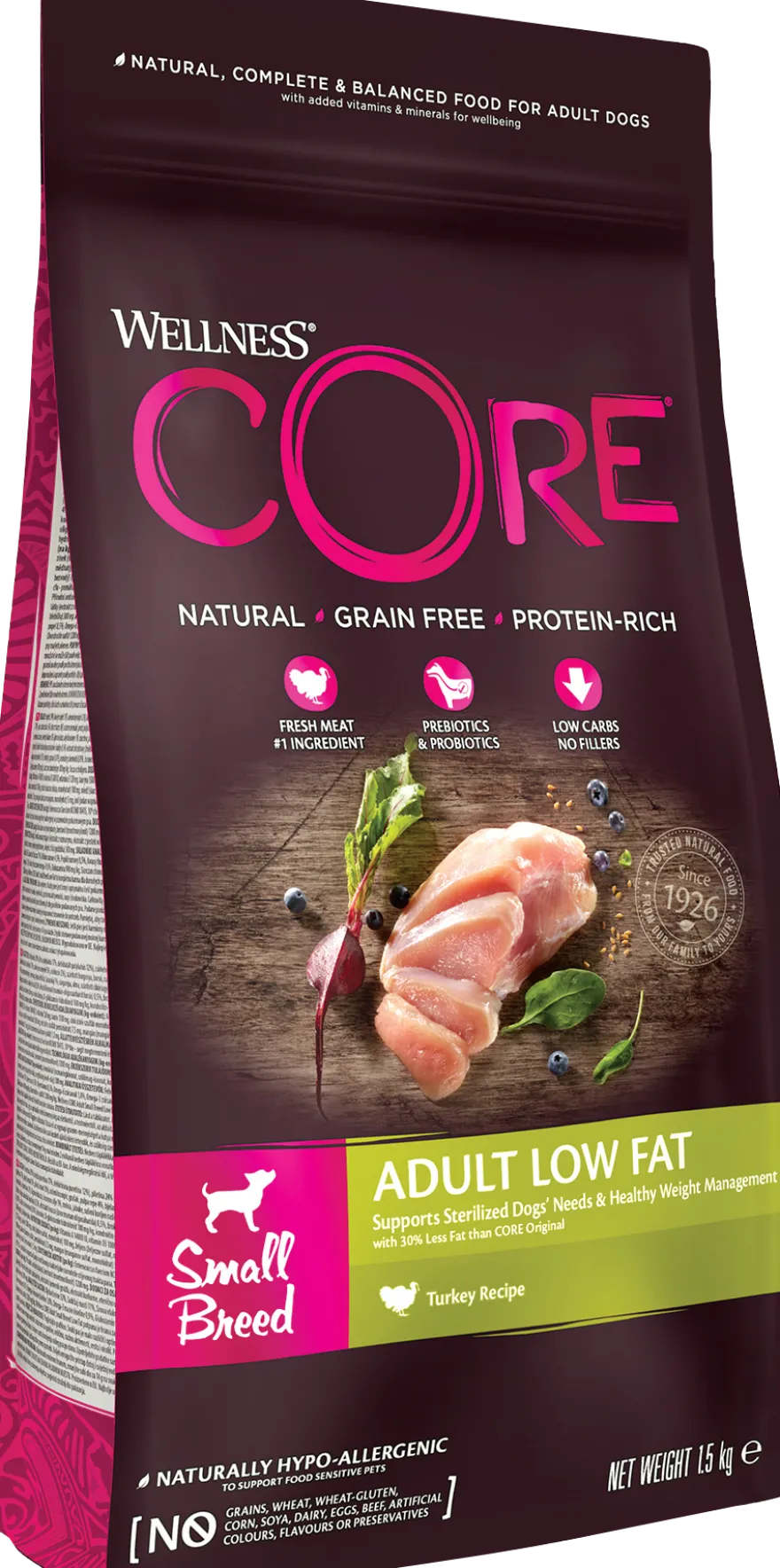 Dog Adult Low Fat Small Breed Turkey Dry Dry 1,5 kg
