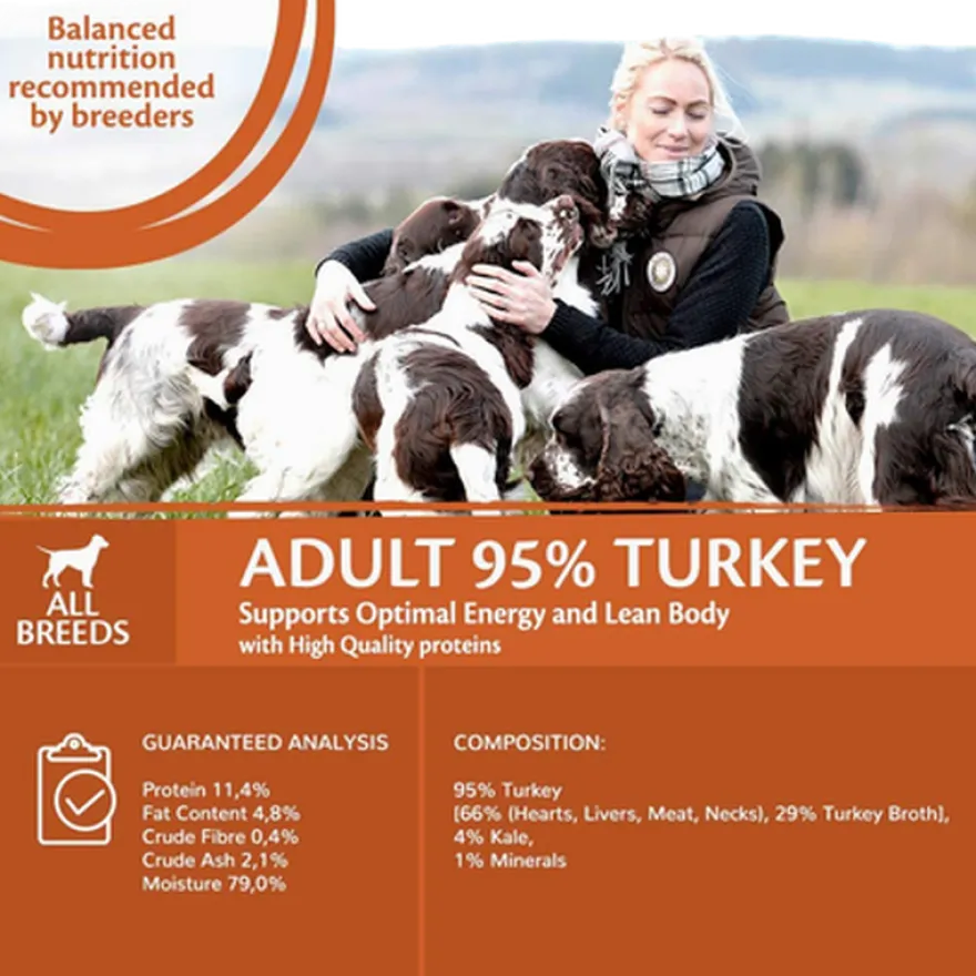 Dog Adult 95% Single Protein All Breed kalkun og grønnkål våt 400g