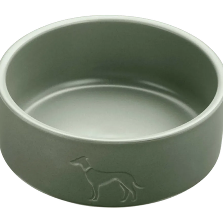 Dog & Cat Feeding Bowl Osby Ceramic Green 1100 ml