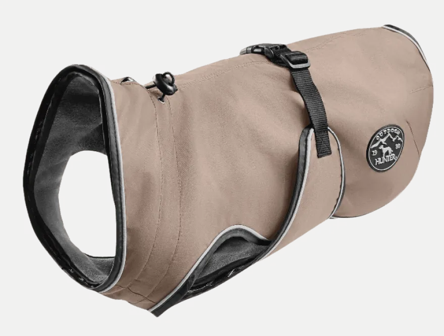 Dog Coat Uppsala 2in1 Detachable Lining Taupe 45 cm