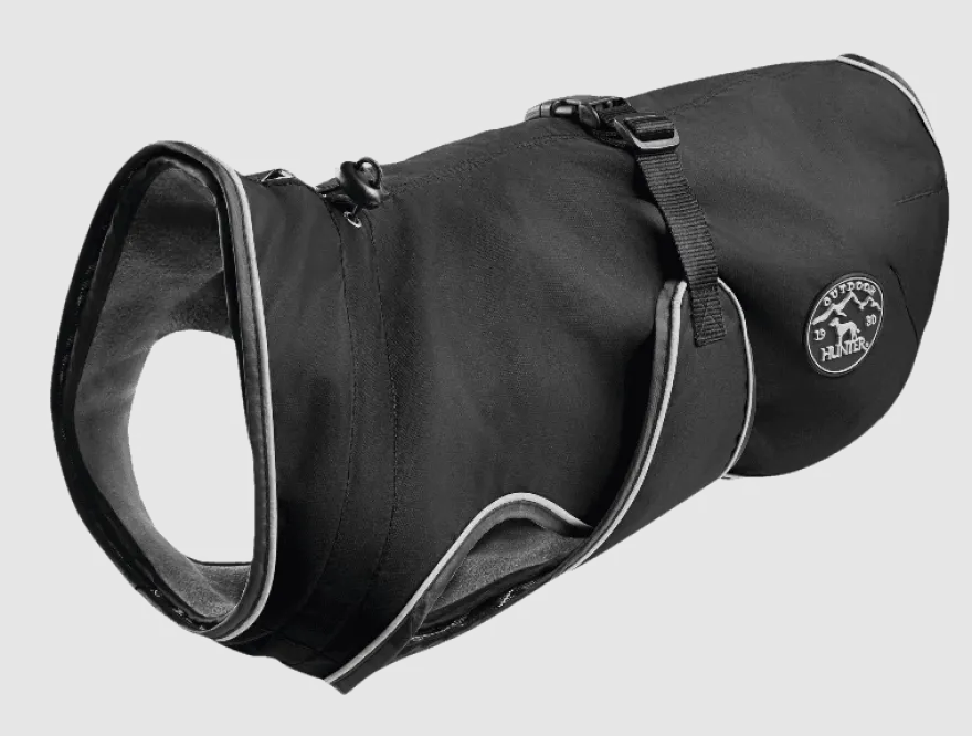 Dog Coat Uppsala 2in1 Detachable Lining Black 40cm