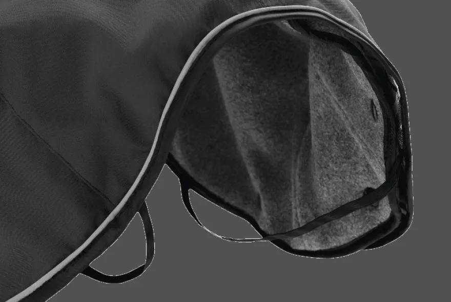 Dog Coat Uppsala 2in1 Detachable Lining Black 40cm