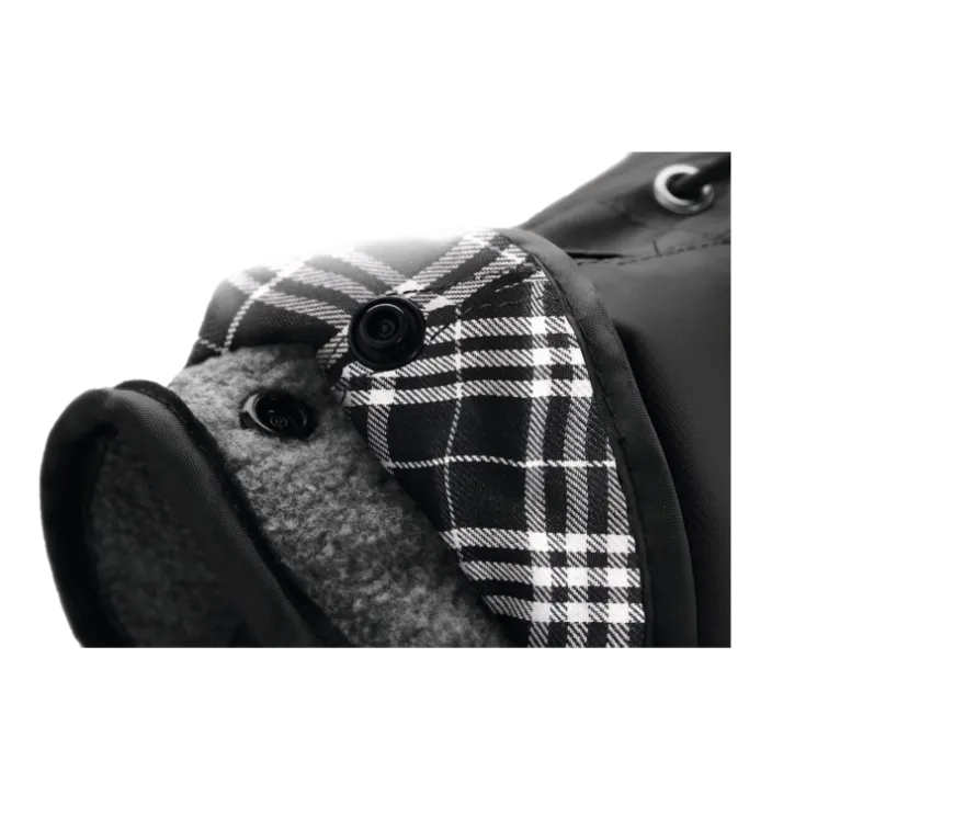 Dog Coat Uppsala 2in1 Detachable Lining Black 40cm