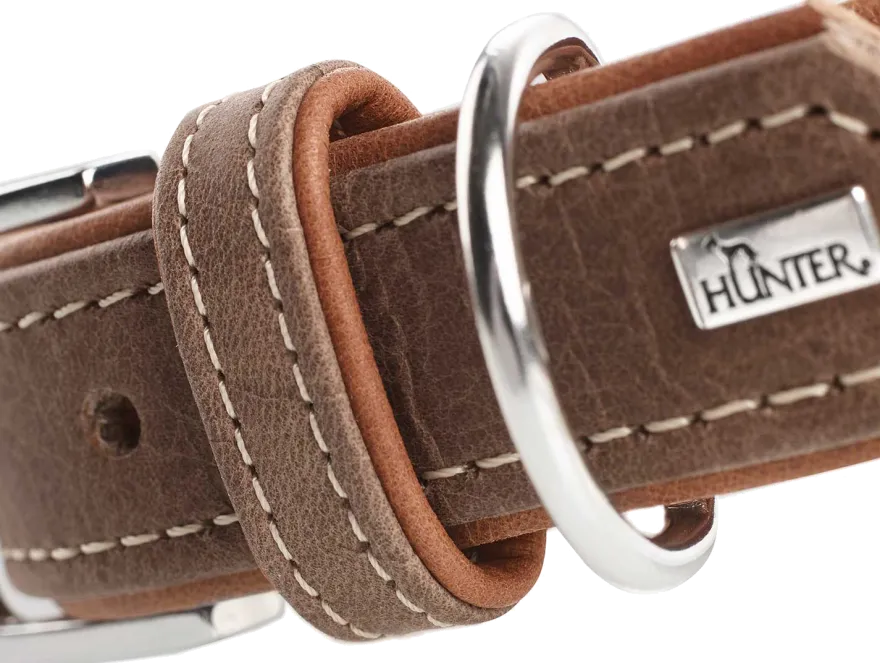 Dog Collar Porto DarkBrown/Cognac S 45 - 33-39cm