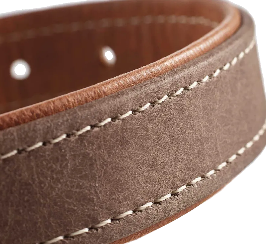 Dog Collar Porto Dark Brown/Cognac 60 - Neck 46-52cm
