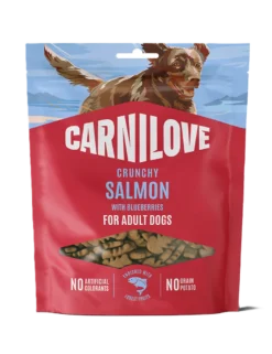 Dog Crunchy Snack Laks med blåbær 200 g