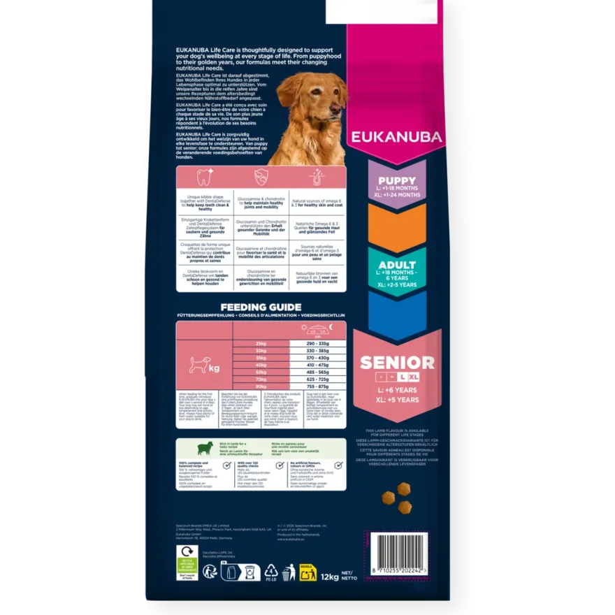 Dog Senior Large Breed Lam og ris 12 kg