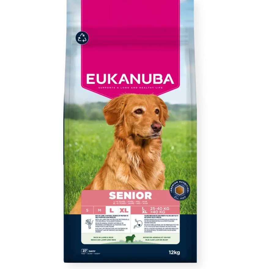 Dog Senior Large Breed Lam og ris 12 kg