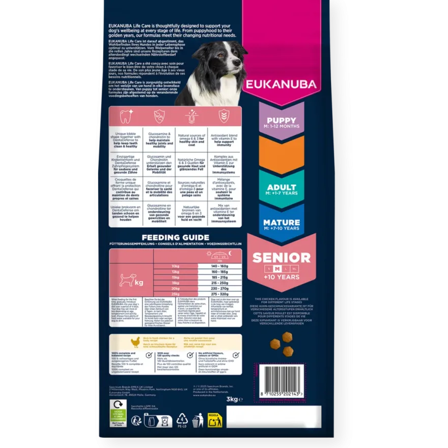 Dog Senior Medium Breed Chicken 15 kg