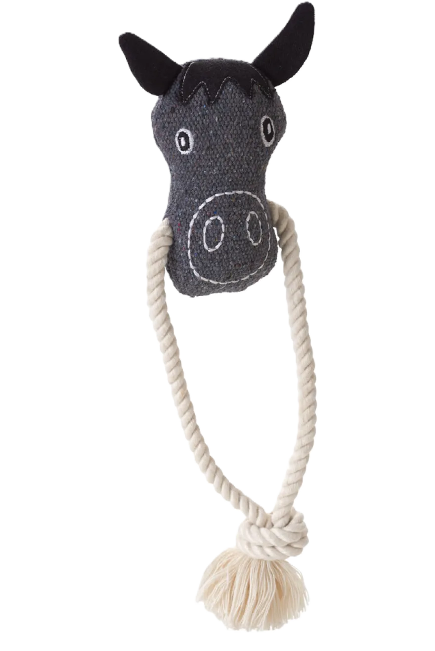 Dog Toy Nebraska Horse w rope Cotton Grey 25 cm