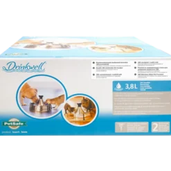 Drinkwell 360 Fontene for kjæledyr i rustfritt stål, grå 3,8 L