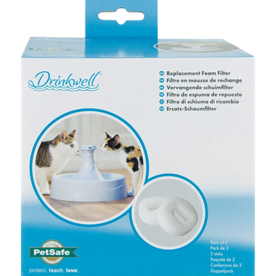 Drinkwell 360 Plastic Fountain erstatningsskumfilter hvit 2-pk.