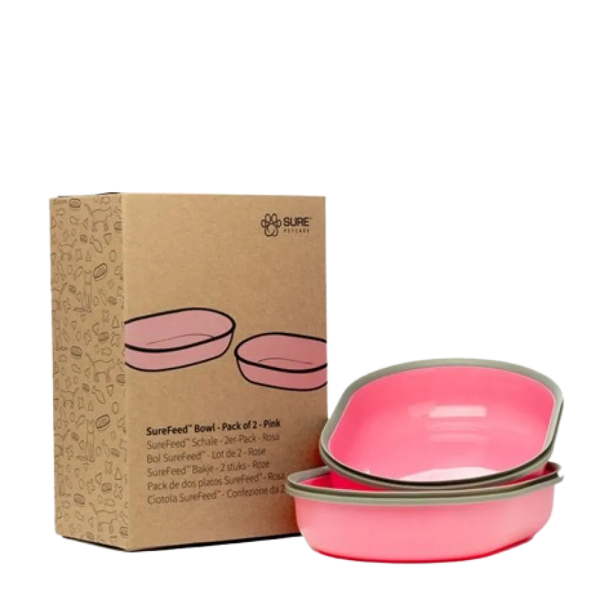 Ekstra matskål - Rosa / Udelt 2-pakning