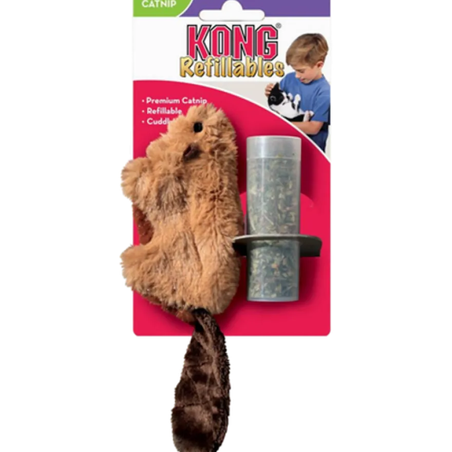 Etterfyllbar katteleketøy med kattemynte Beaver Brown, One Size