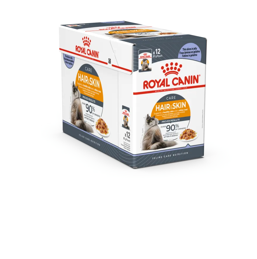 Feline Wet Hair & Skin Care Jelly 85 g x 12 stk - porsjonsposer