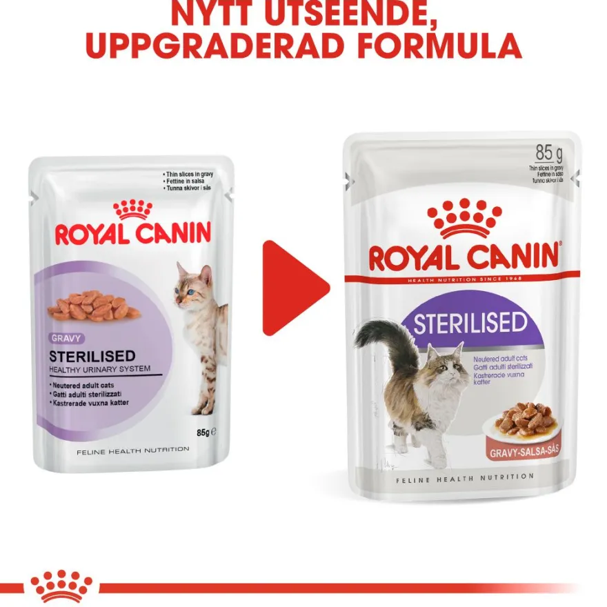 Feline Wet Sterilised Gravy 85 g x 12 stk - porsjonsposer