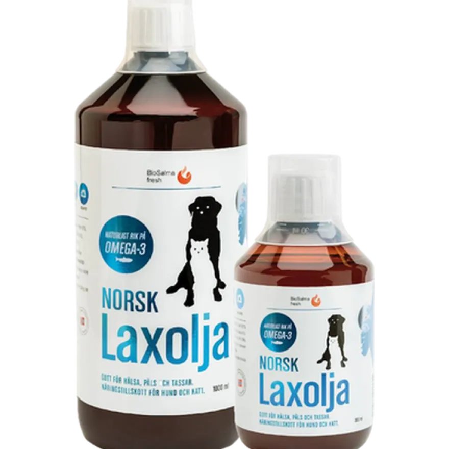 Fersk Norsk Lakseolje Omega 3 hund & katt 1000ml