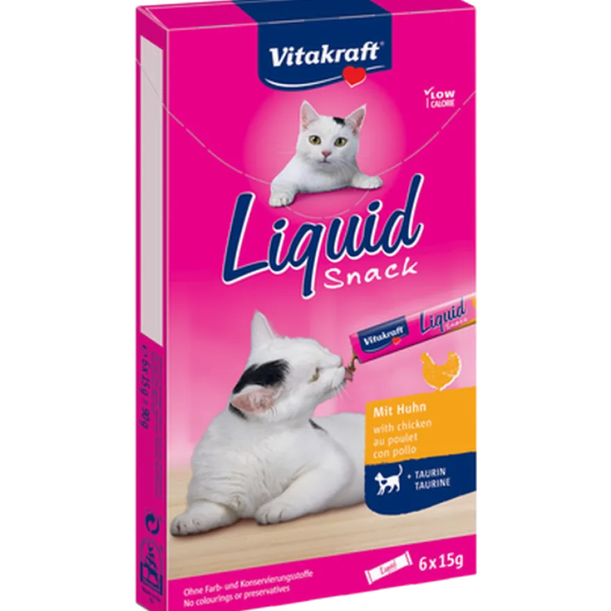 Flytende kattesnacks med kylling 6-pakning-15g